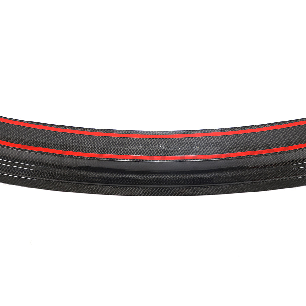 CT Carbon spoiler for Porsche 911 991.2 GTS, Carrera, Targa 2017-2019 with carbon fibre finish, shown on vehicle.