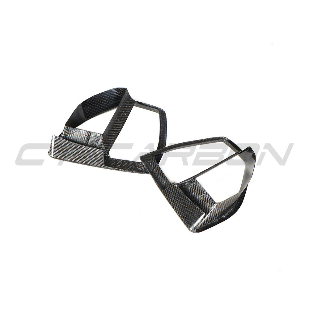 BMW G05 X5 2019-2023 carbon fibre front vent add-on accessory by CT Carbon, showing the sleek, textured carbon fibre design.