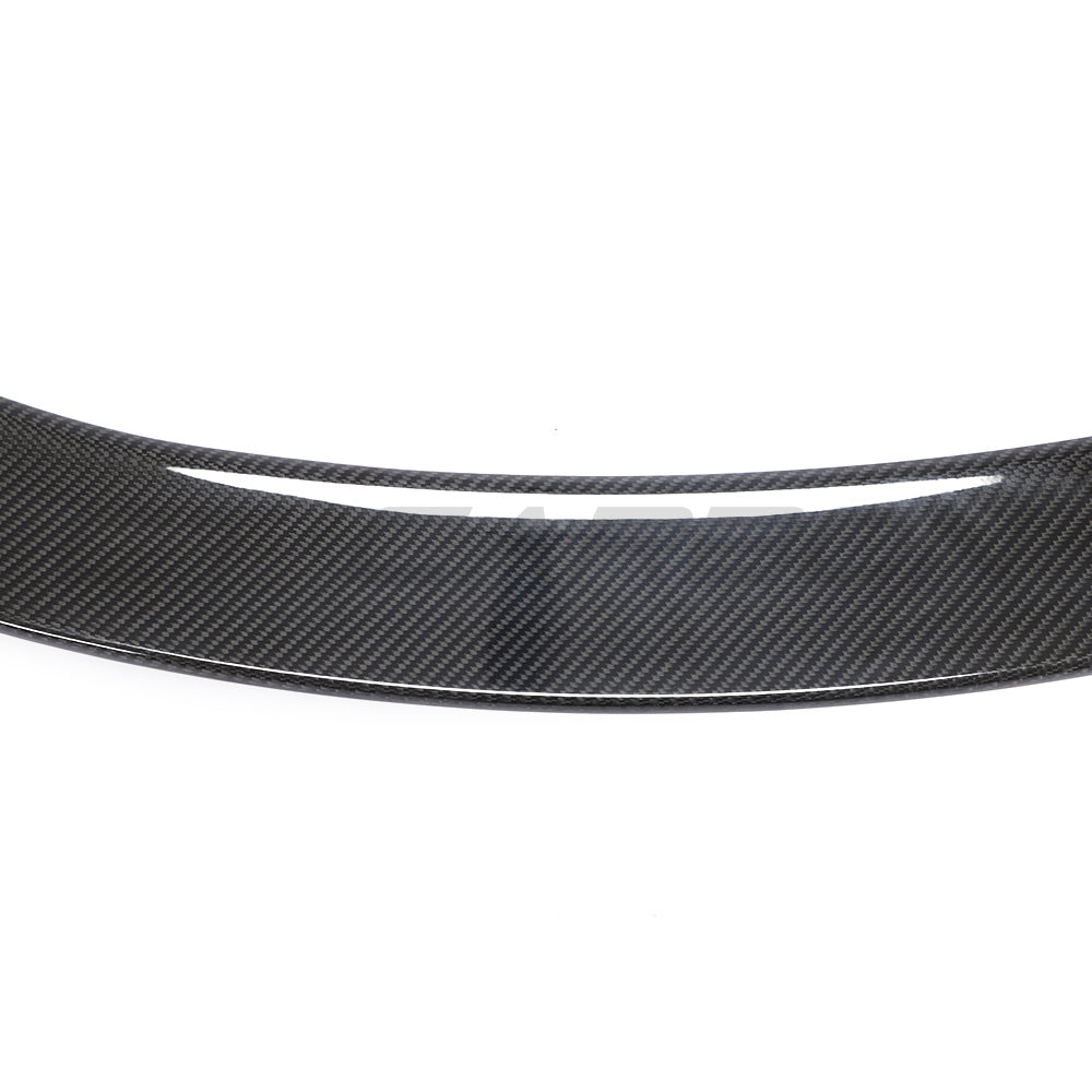 Toyota Supra 2019+ A90 CT Carbon V3 carbon fibre spoiler mounted on the rear of the sports car.