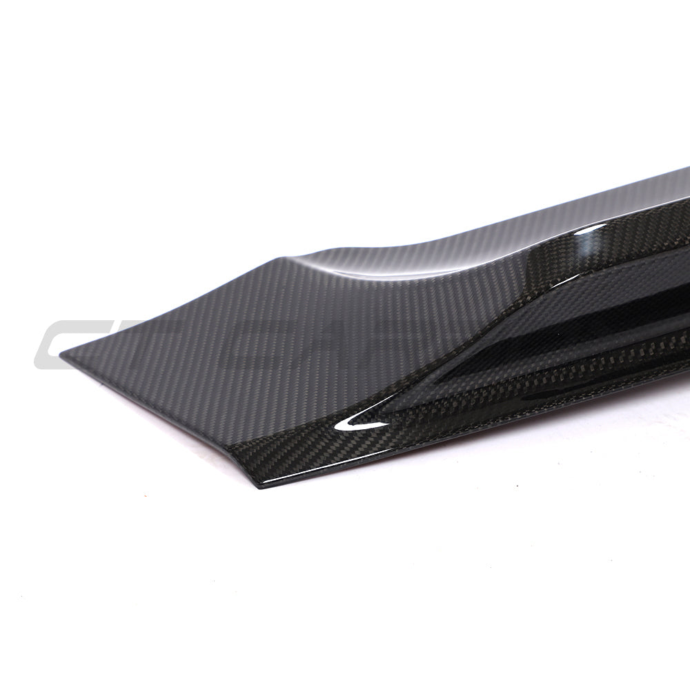 CT Carbon spoiler for Porsche 911 991.2 GTS, Carrera, Targa 2017-2019, made of carbon fiber with sleek aerodynamic design.