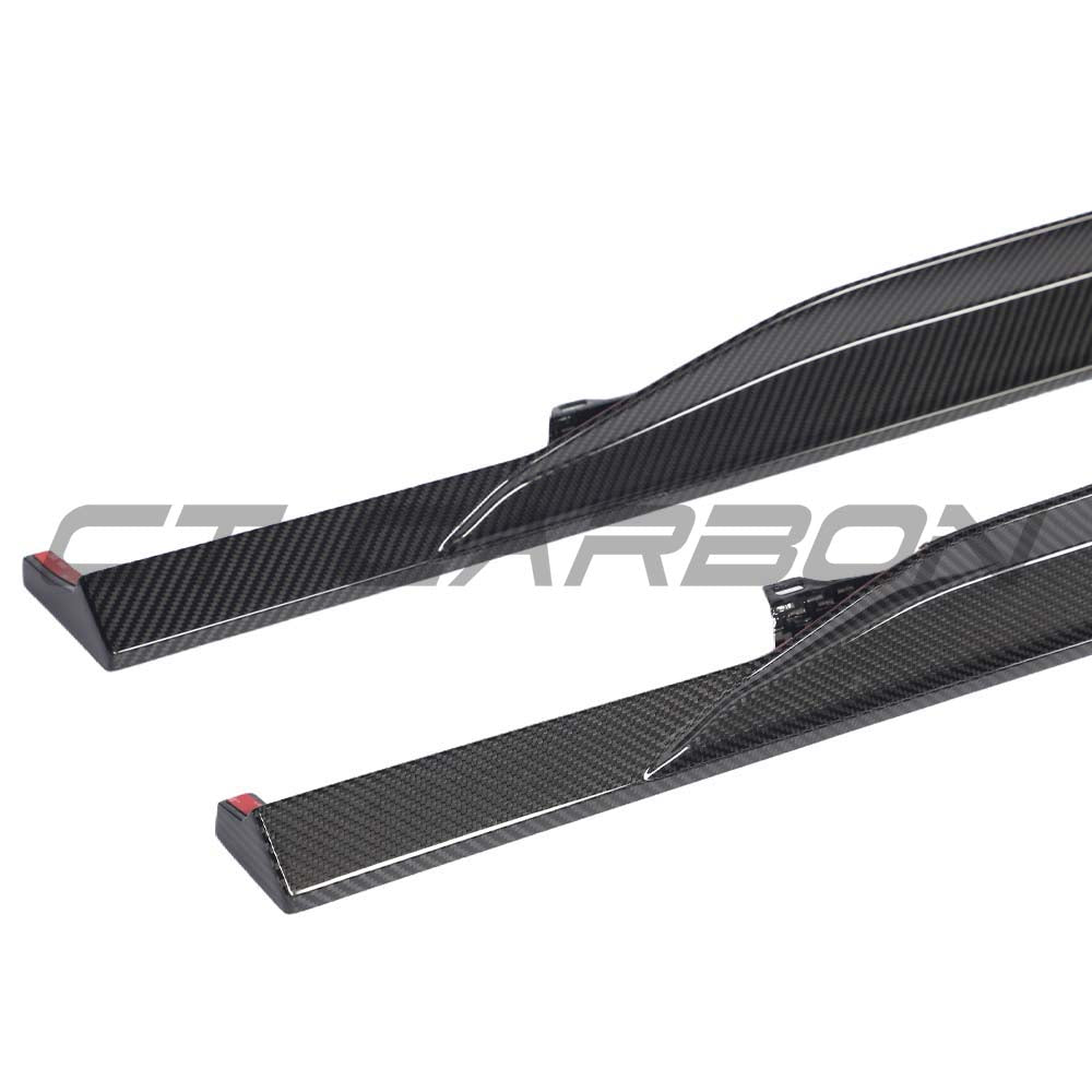 Full Audi RS6 C8 carbon fiber kit by CT Carbon, featuring detailed carbon fiber components on a sleek car.