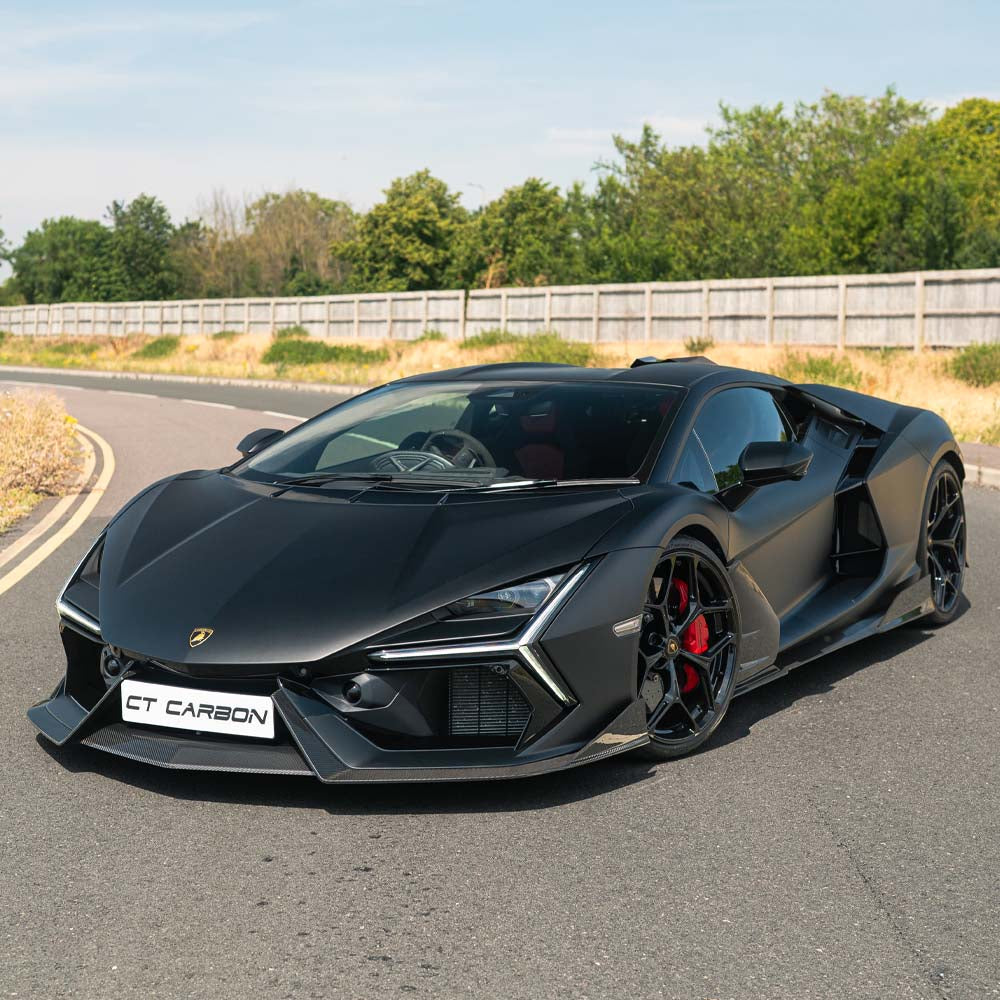 Lamborghini Revuelt full carbon fiber kit by CT Design, showcasing lightweight, high-quality carbon fiber components for the vehicle.