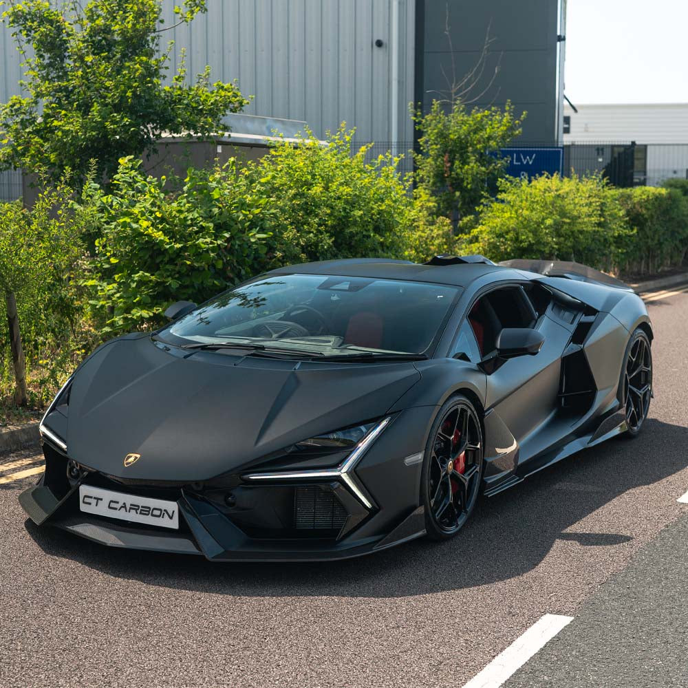 Lamborghini Revueltо full carbon fiber kit by CT Design, featuring lightweight, high-performance carbon fiber components for luxury sports car