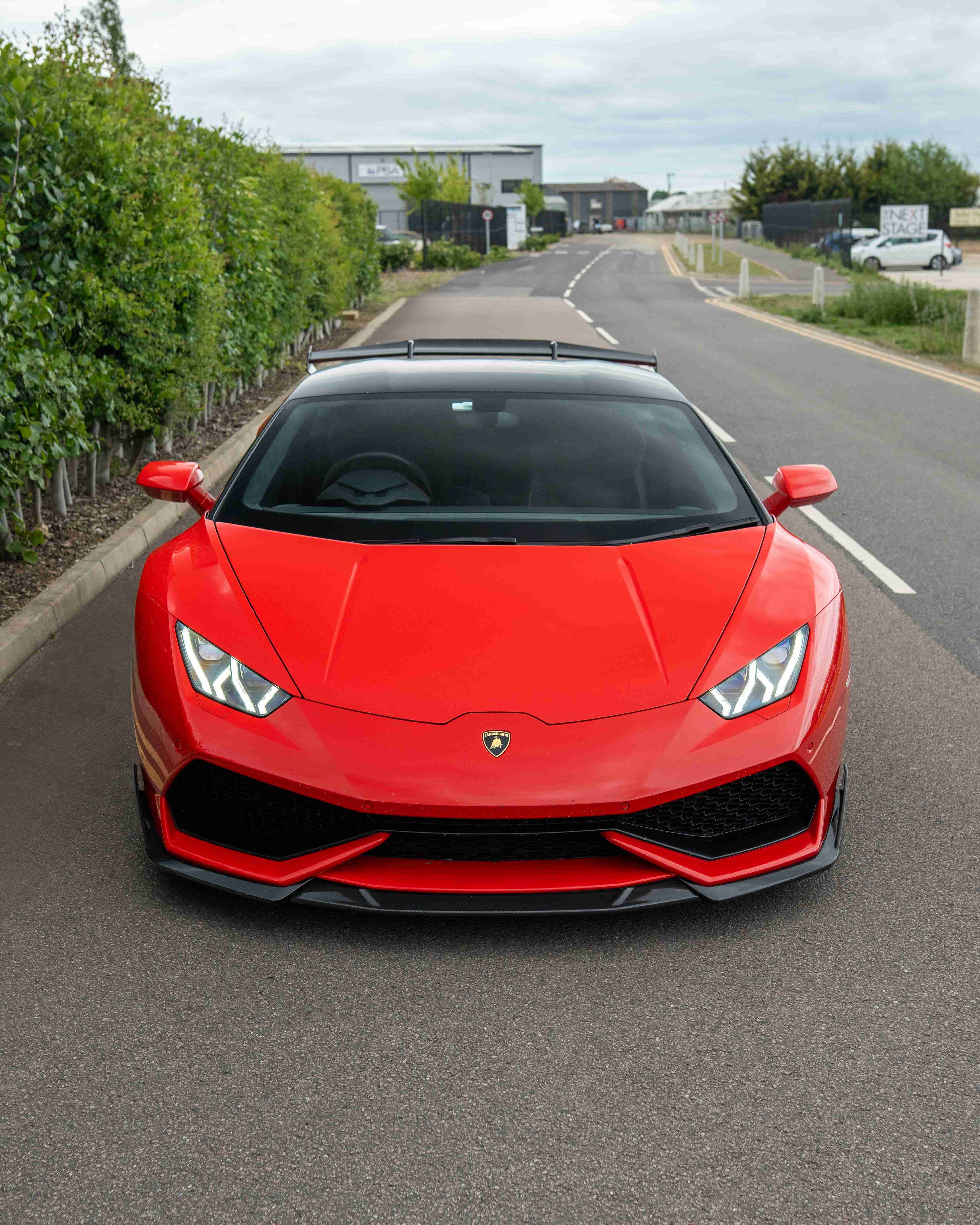Lamborghini Huracan LP-610 carbon fibre full kit by CT Carbon, showing detailed panels and aerodynamic components.