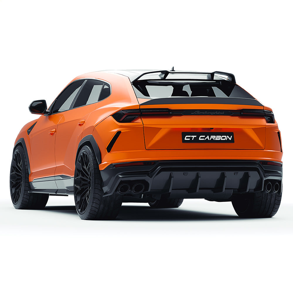 Lamborghini Urus full carbon fiber kit by CT Design V2, featuring lightweight, high-quality carbon fiber panels and aerodynamic enhancements.