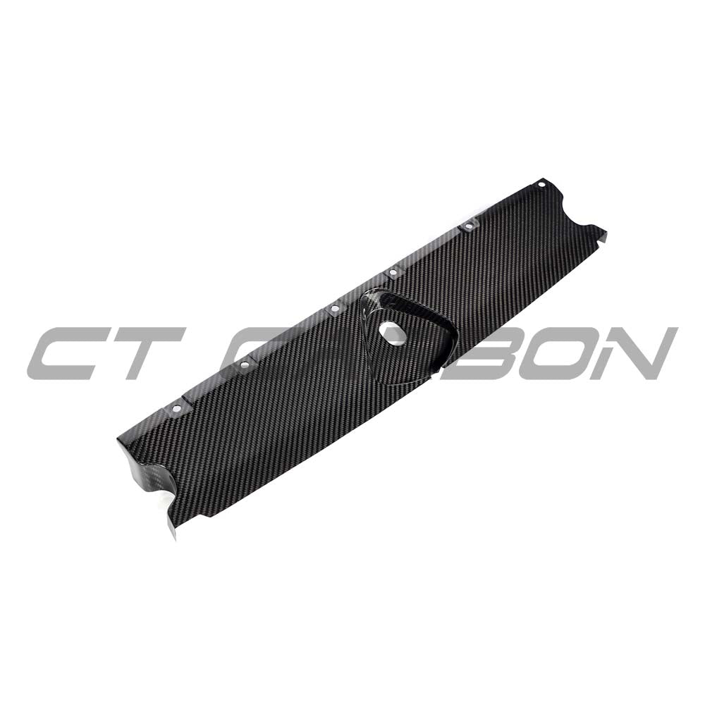 CT Carbon Audi RS3 8Y 2020+ carbon fibre engine cover kit installed, showcasing sleek, lightweight engine protection components.