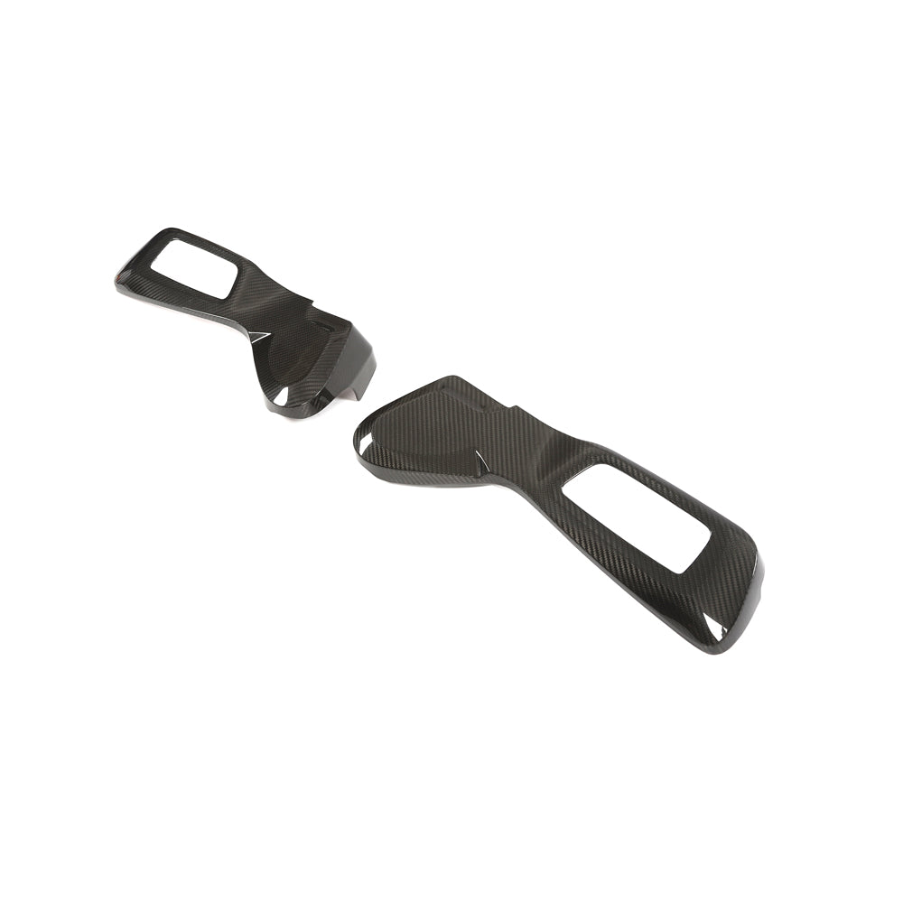 BMW G42 2 Series 2022+ carbon fibre seat control cover by CT Carbon, showing sleek, lightweight accessory for interior upgrade.