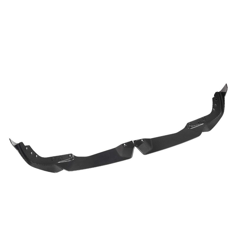 BMW 3 Series G20/G21 2022+ LCI carbon fibre splitter by CT Carbon, showing the sleek black aerodynamic front splitter.