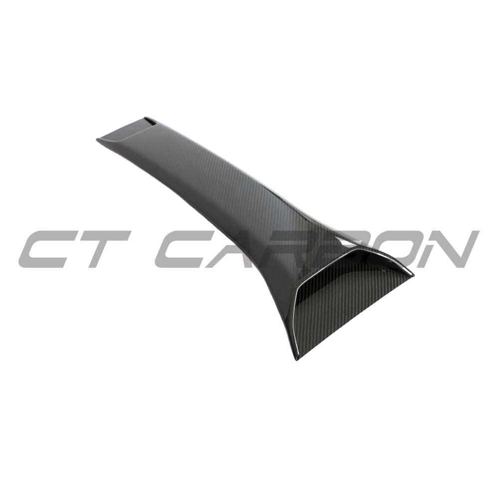 Carbon fiber roof scoop for McLaren 720S by CT Design, showcasing sleek, aerodynamic design on the car's roof.