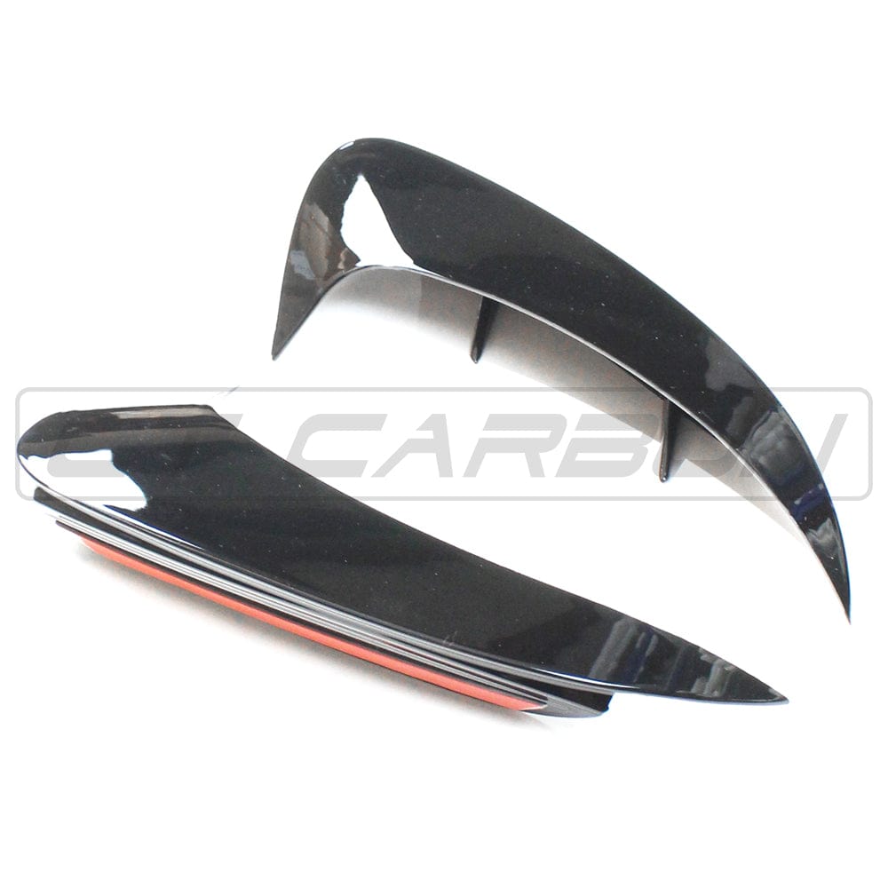Mercedes A-Class A35 V177 gloss black rear bumper corners accessory by CT Carbon, showing close-up of sleek black finish and precise fit.