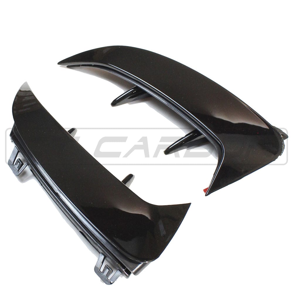 Mercedes A-Class A35 W177 2018+ CT Carbon gloss black rear bumper corners accessory on the vehicle.