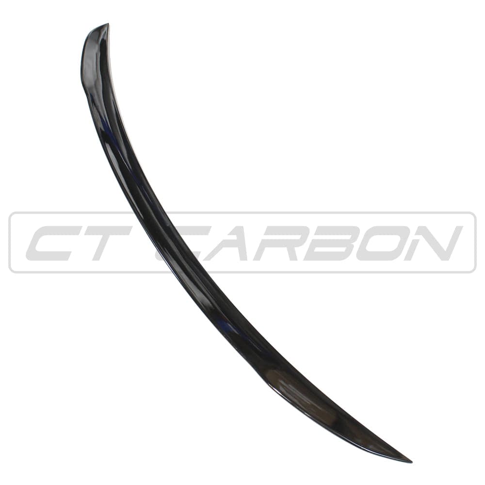 Mercedes A-Class V177 saloon gloss black spoiler by CT Carbon, showing the sleek, aerodynamic rear car enhancement.