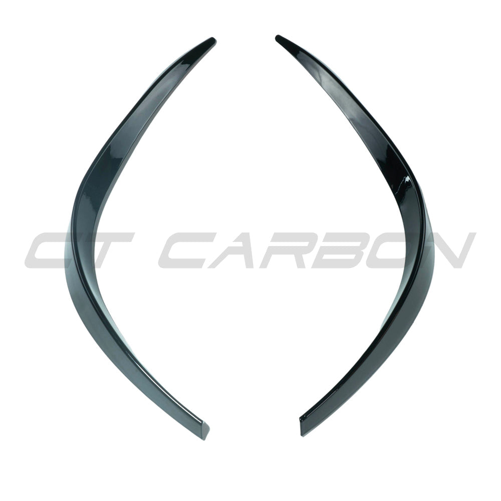 Gloss black Mercedes A-Class V177 W177 front bumper trim accessory by CT Carbon, shown on a 2018-2022 model.