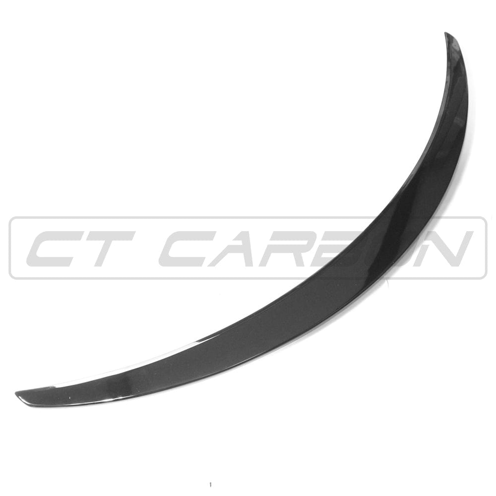 Gloss black spoiler for Mercedes C-Class and C63 W205 coupe by CT Carbon, showcasing sleek aerodynamic design.