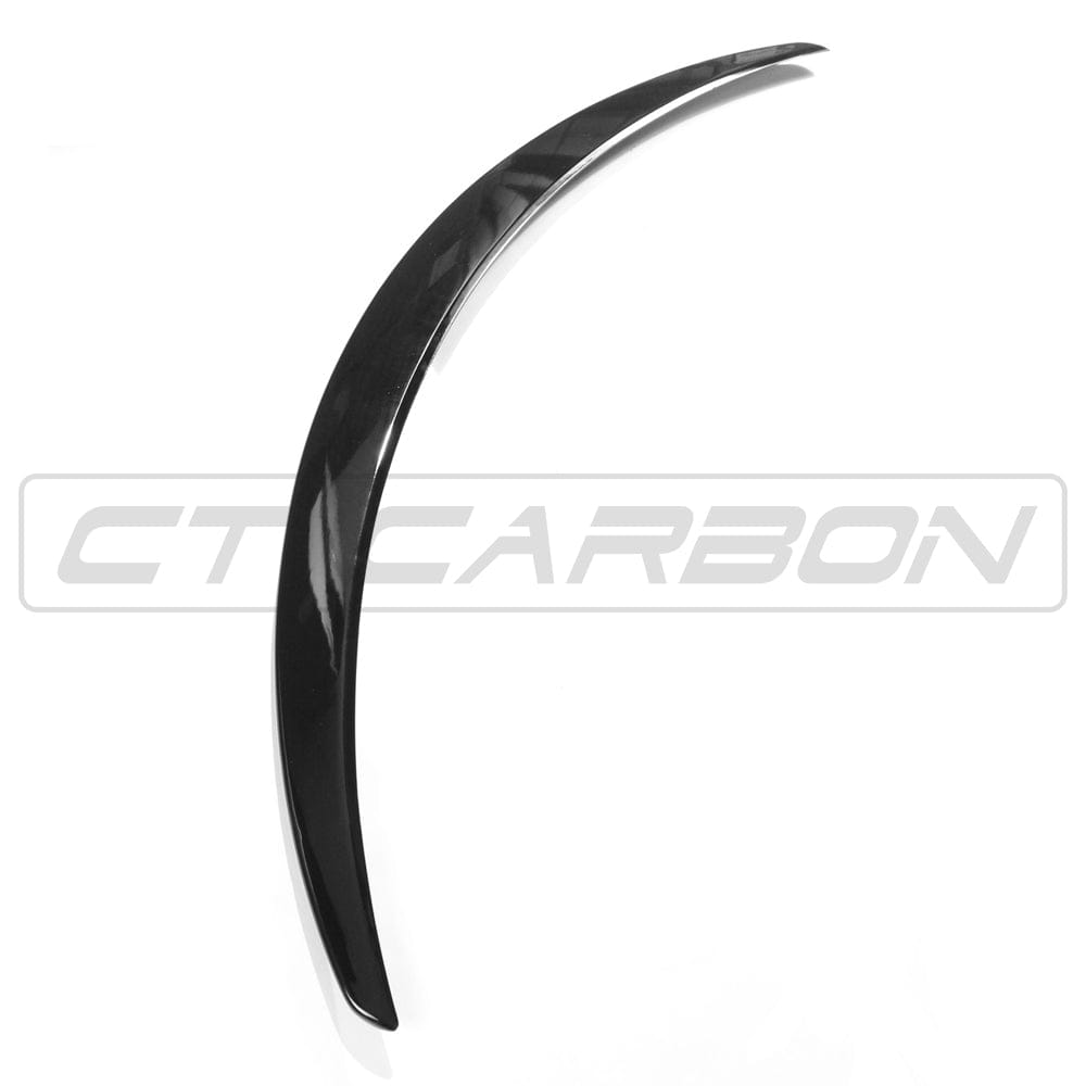 Gloss black spoiler for Mercedes C-Class and C63 W205 coupe by CT Carbon, enhances aerodynamic performance and sporty look.