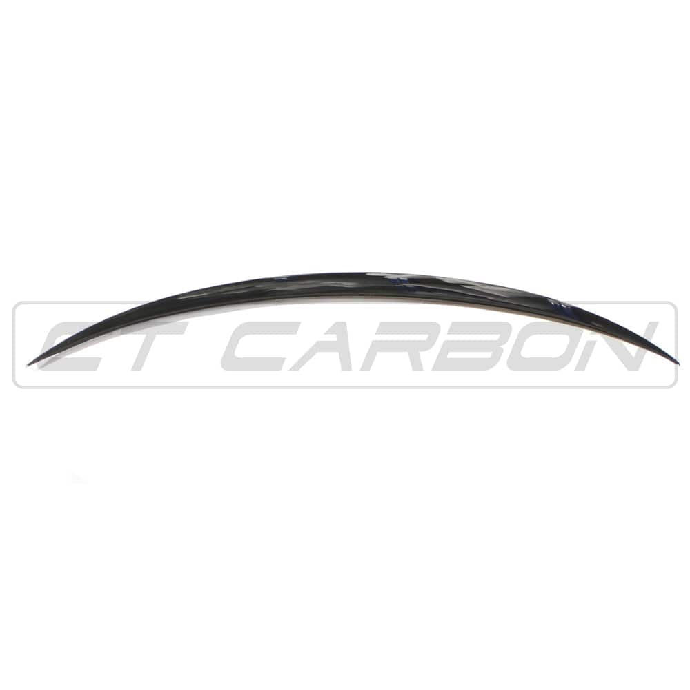 Mercedes C-Class C63 W205 saloon gloss black spoiler by CT Carbon, showing the sleek aerodynamic design on the car's rear.