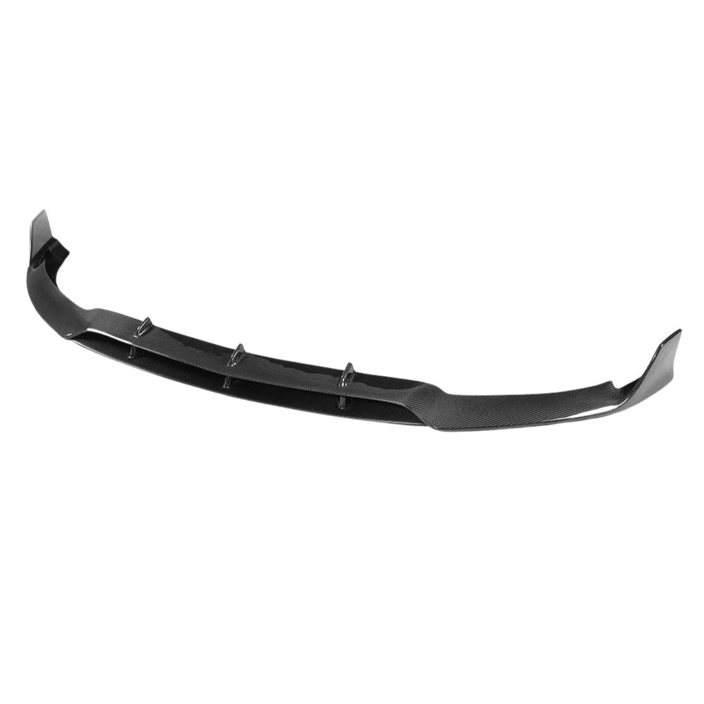 Carbon fibre splitter for Mercedes C63 W205 coupe, V2 style, by CT Carbon, enhancing aerodynamics and sporty appearance.