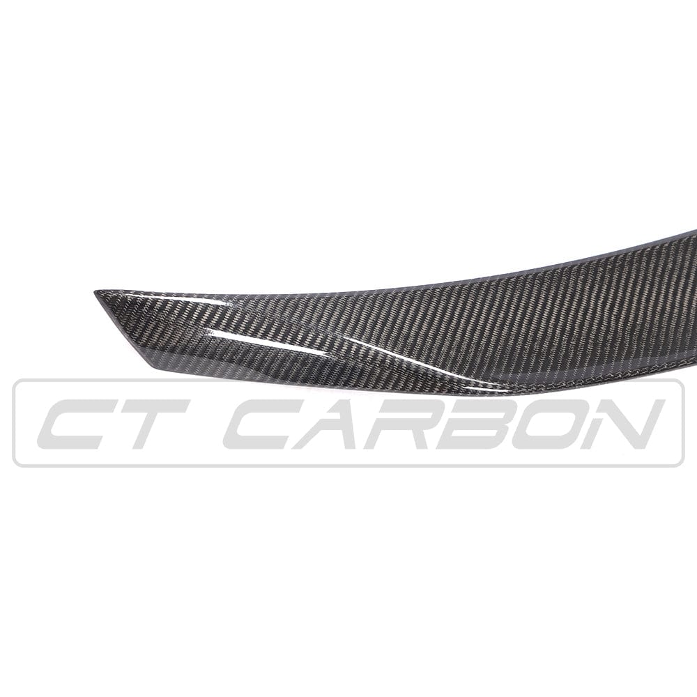 Mercedes C63/C-Class W205 saloon carbon spoiler by CT Carbon, featuring sleek aerodynamic design and premium carbon fiber finish.