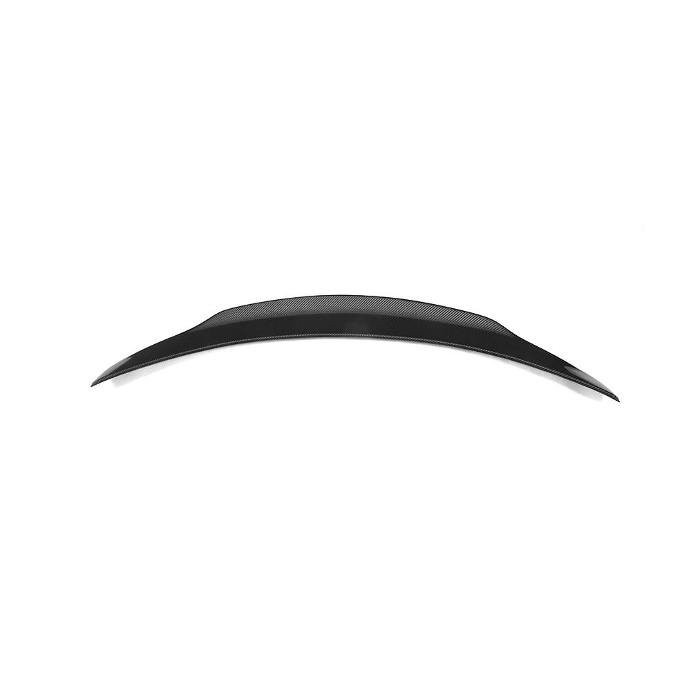 Mercedes C63/C63S W205 saloon car carbon spoiler with ducktail design by CT Carbon, showcasing sleek aerodynamic styling.