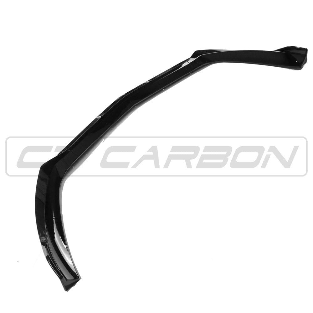 Mercedes CLA-Class AMG-Line C117 2016-2019 CT Carbon gloss black splitter mounted on the front bumper of the car.