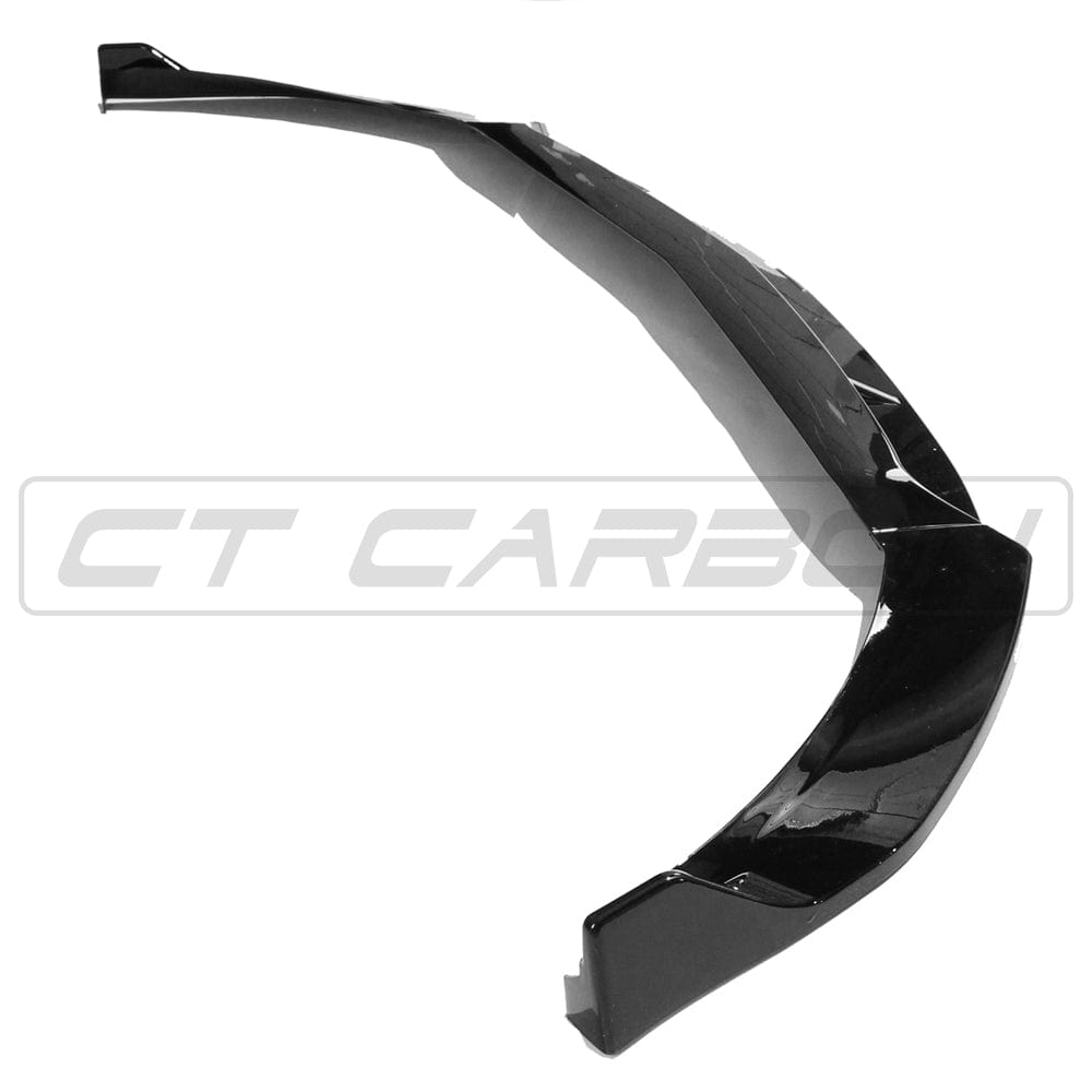 Mercedes CLA-Class AMG-Line C118 2019+ CT Carbon gloss black splitter installed on the front bumper.