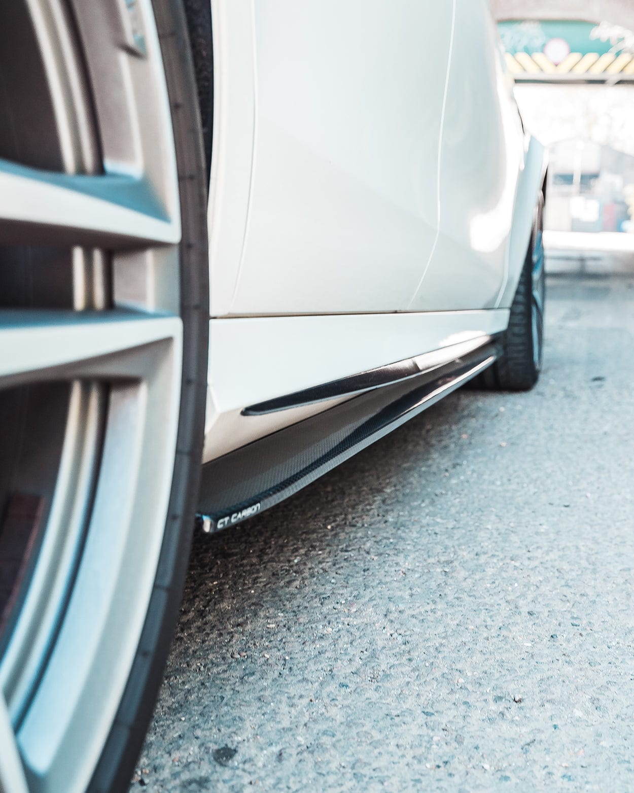 Mercedes E63 W213 2018-2020 CT Carbon full carbon fibre kit installed on the full car, showcasing sleek carbon fiber details.