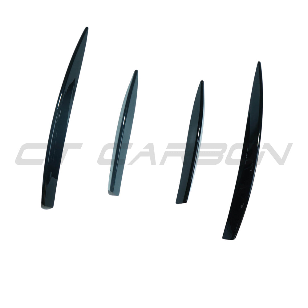 Gloss black front lower grill trim for Mercedes V177 W177 A-Class by CT Carbon, car accessories, close-up view of the trim.
