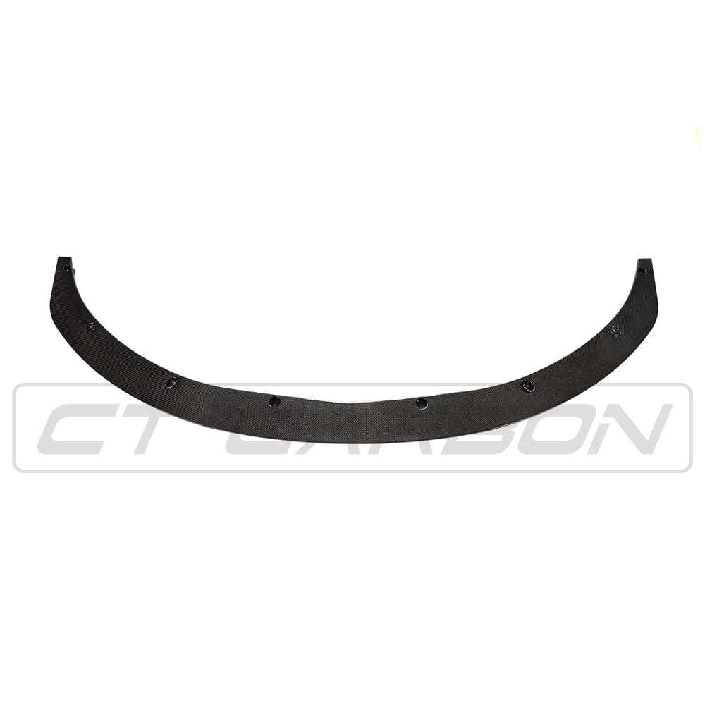 Carbon fiber splitter for Mercedes W205 C63 Coupe/Convertible by CT Carbon, featuring V3 design for enhanced aerodynamics.