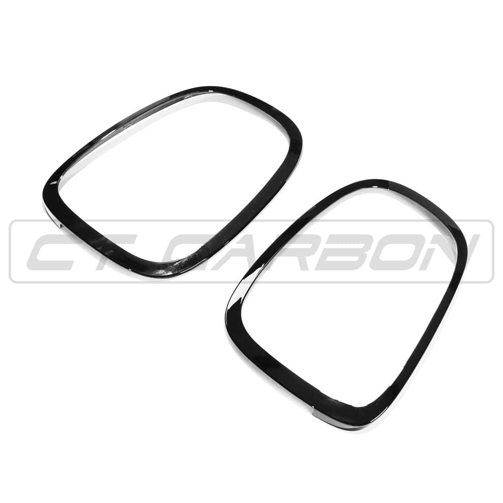 Gloss black light surround pack for MINI Cooper S and JCW F56 by CT Carbon, featuring sleek, high-quality car accessories.