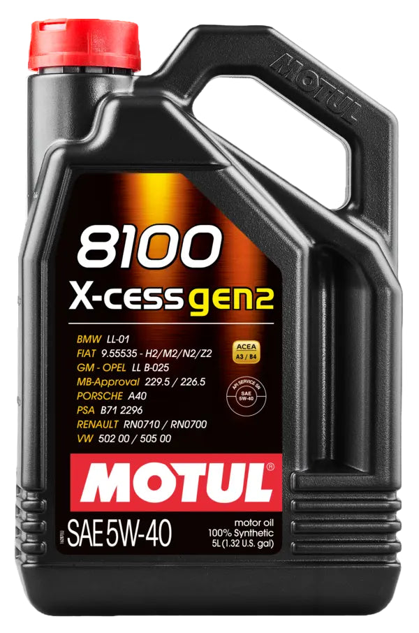 Motul 8100 X-Cess Gen2 Engine Oil 5W-40