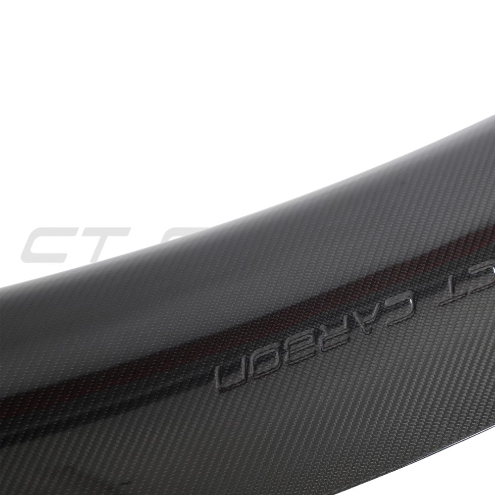 Porsche 911 (992) Turbo S Carbon Fibre Spoiler by CT Design, showing sleek black carbon fiber finish on the aerodynamic car part.