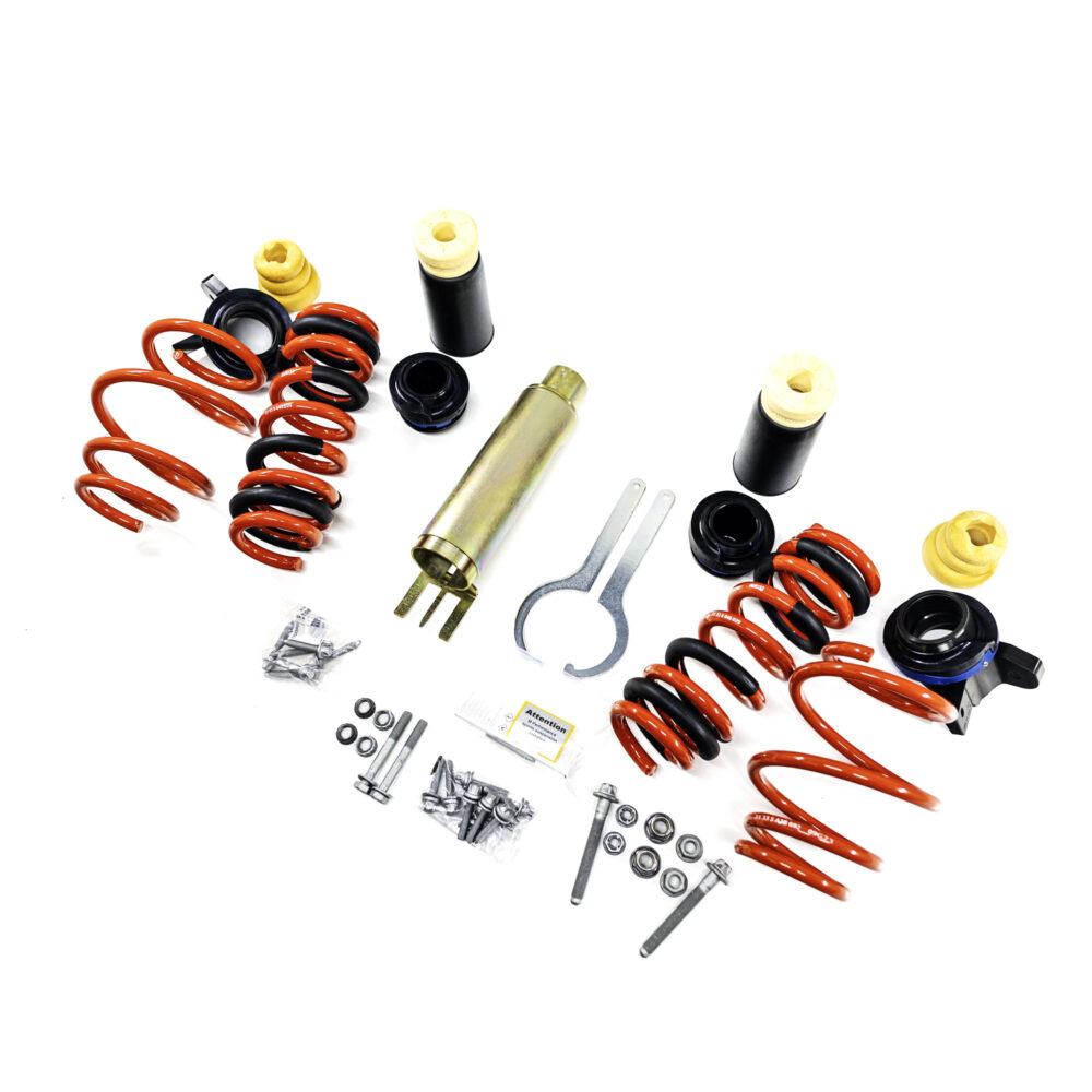 Genuine BMW G87 G80 G82 M Performance lowering springs kit with suspension components for M3 and M4 models.