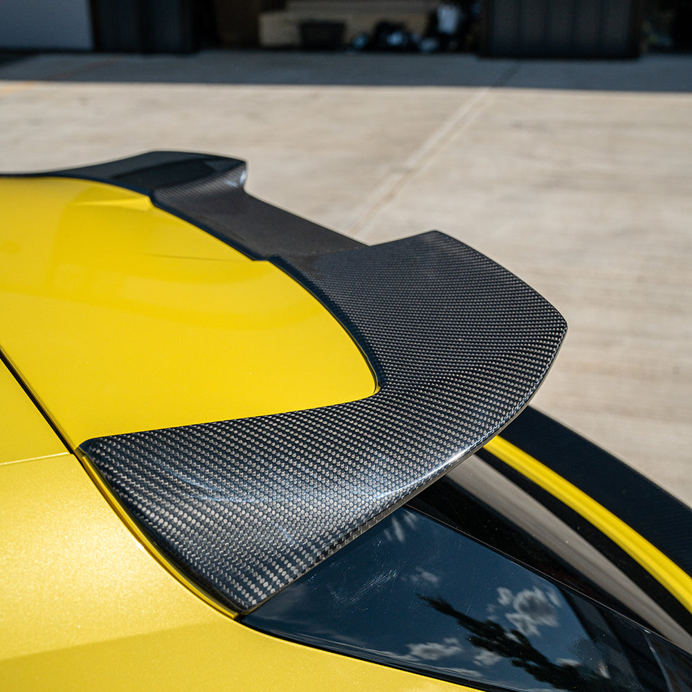 Carbon fiber spoiler for Audi A3/S3/RS3 8Y Sportback by CT Carbon, featuring sleek aerodynamic design for 2022+ models.