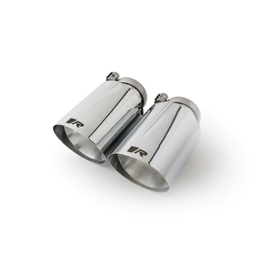 Remus - Stainless Steel 102mm Chrome Angled Exhaust Tips With Straight Cut Design (Set of 4) - Nineteen72 Performance