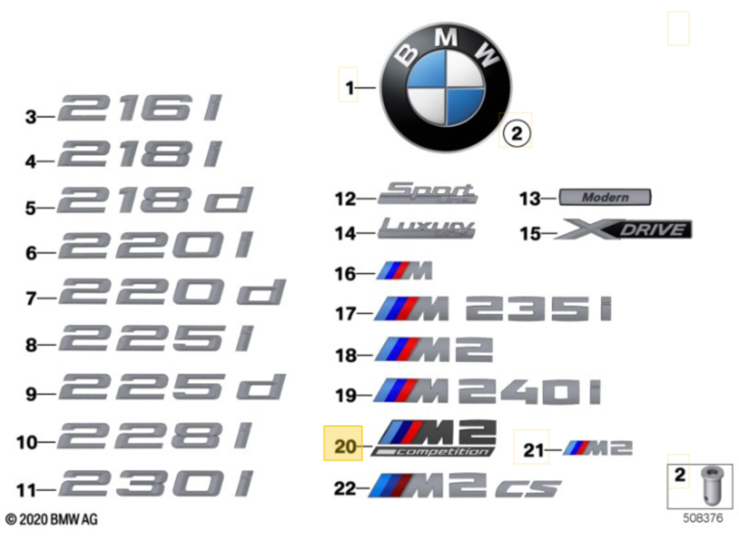 Genuine BMW M2 Competition Emblem (M2 Comp) - Nineteen72 Performance