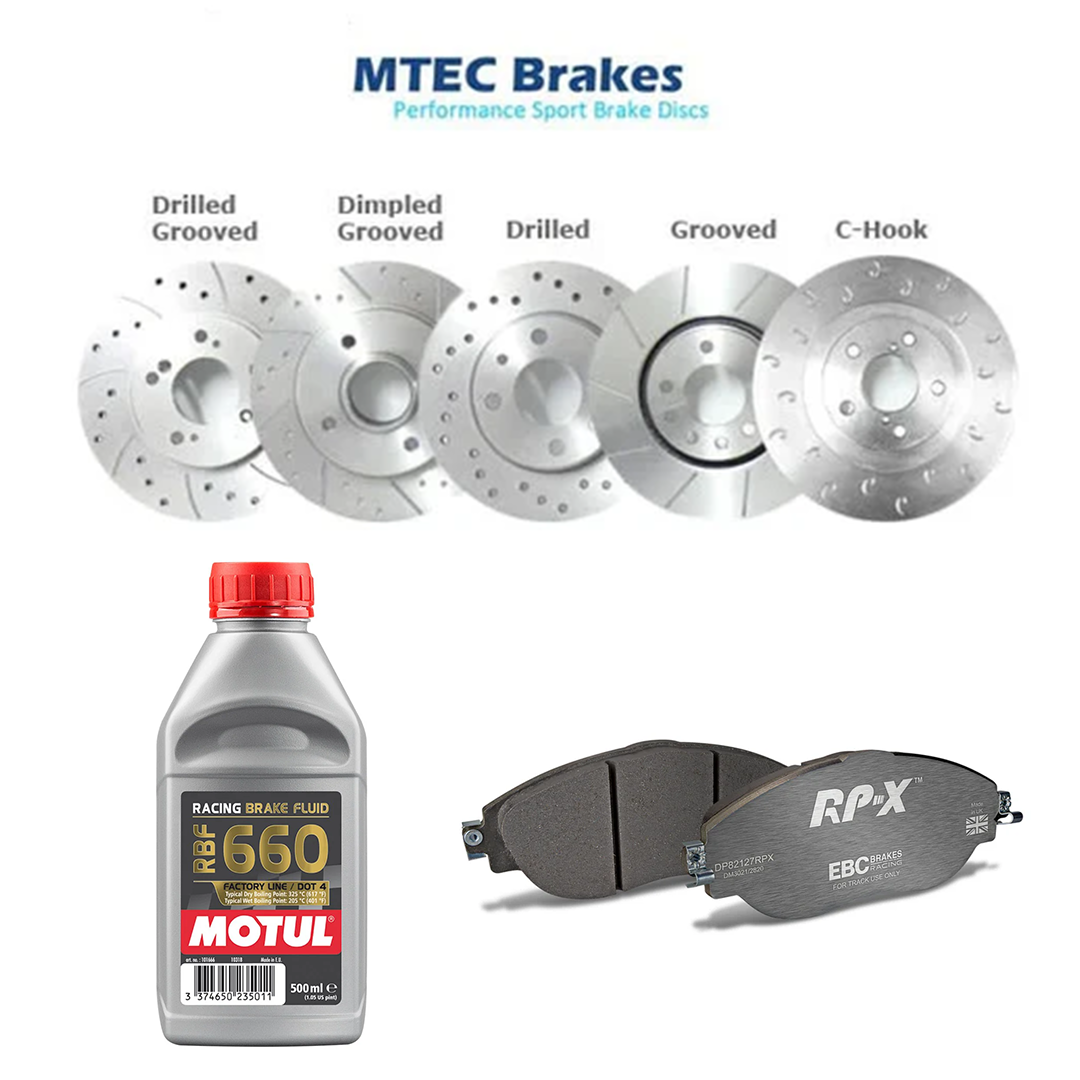 Stage 2 Brake Package EBC RPX, MTEC & MOTUL (Front & Rear) - BMW 340i/440i F30/F31/F32/F33/F36 - Nineteen72 Performance