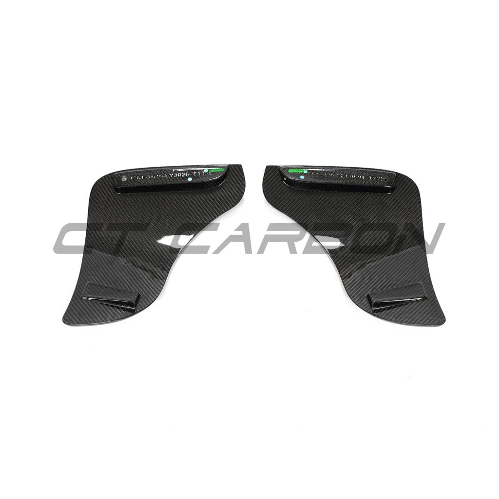 Tesla Model Y MK1 2020-2025 CT Carbon full carbon fibre kit V2, showing various carbon fibre panels and components.