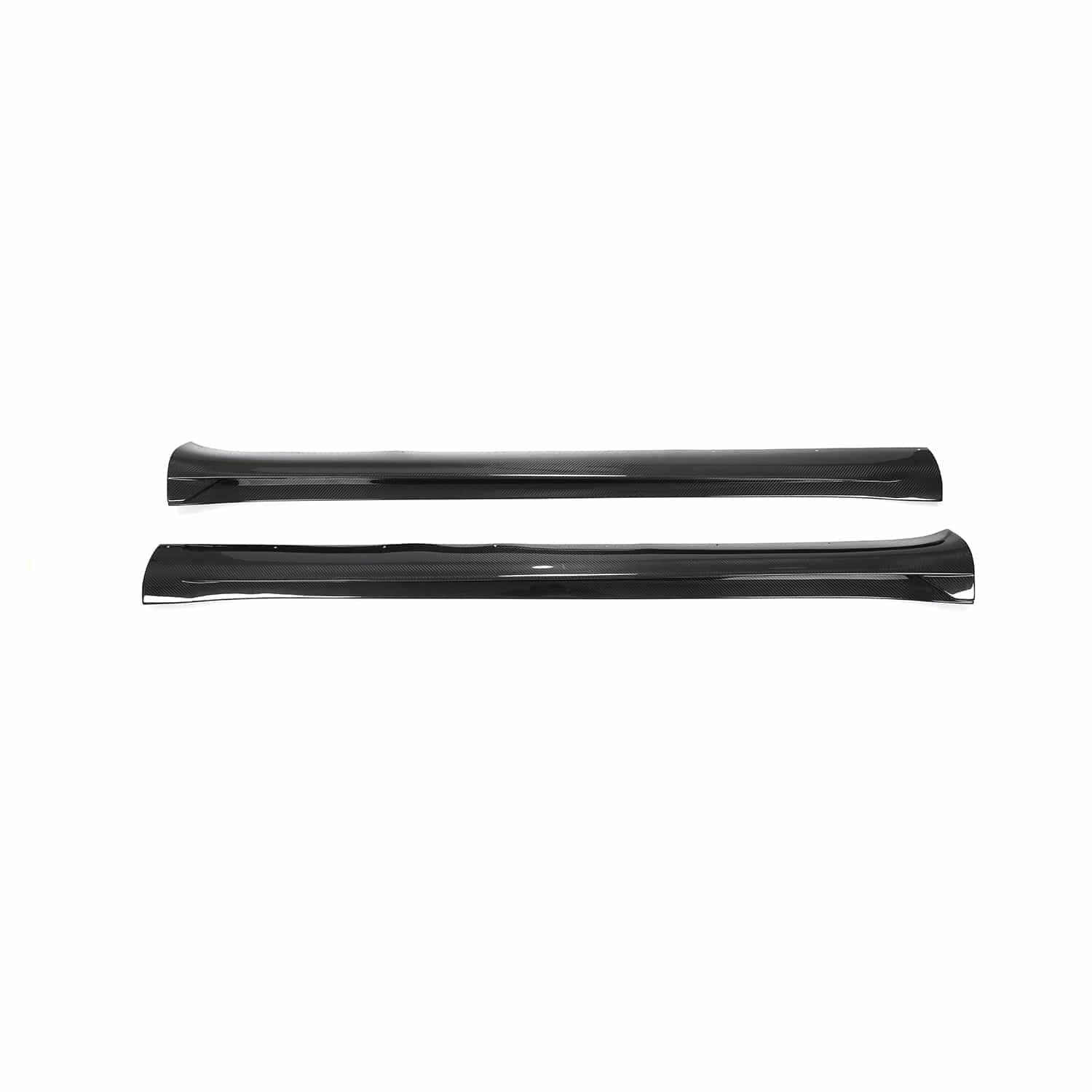 Tesla Model Y MK1 2020-2025 carbon fibre side skirts by CT Carbon, showing sleek, lightweight side panel enhancements.