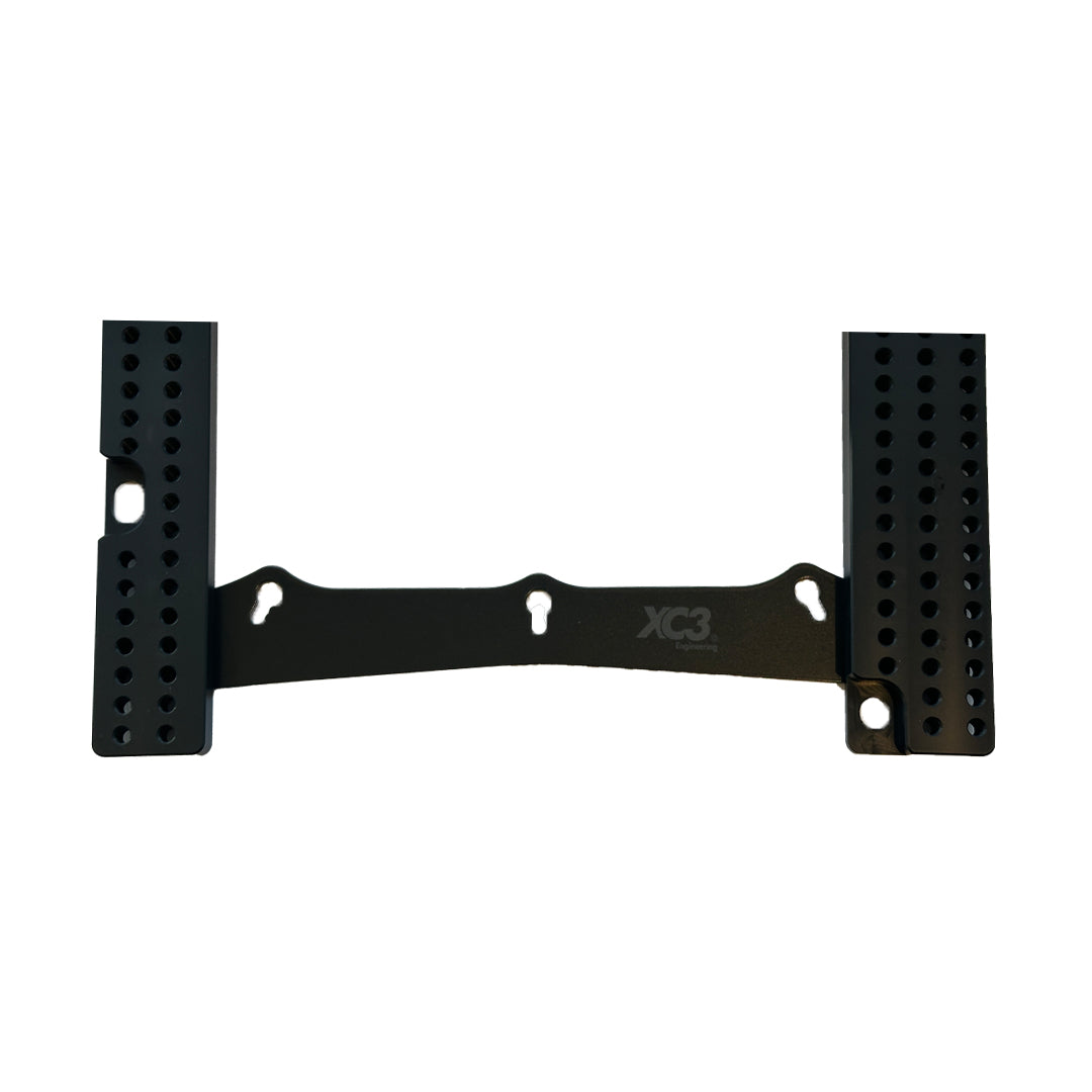 XC3 Engineering BMW E9X F8X G8X under-seat harness bracket for anti-sub safety, shown attached beneath the seat area.
