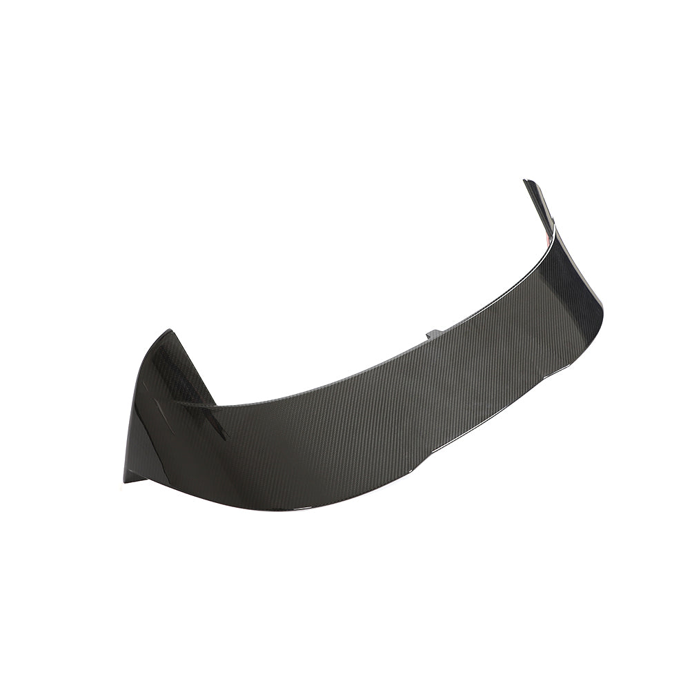 Carbon fibre spoiler for VW Golf MK8/MK8.5 R by CT Design, showcasing sleek aerodynamic design and high-quality finish.