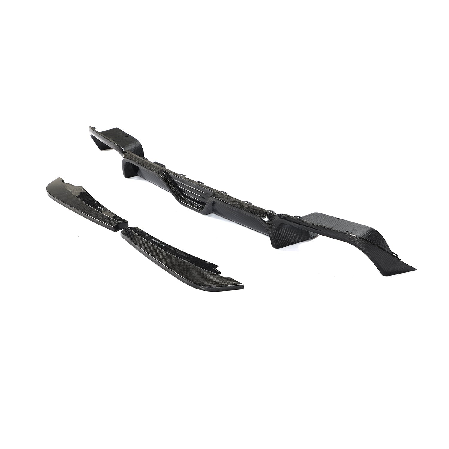 Carbon fiber diffuser for X3M F97 2018-2021, custom-fit by CT Carbon, showcasing sleek, lightweight aerodynamic design.