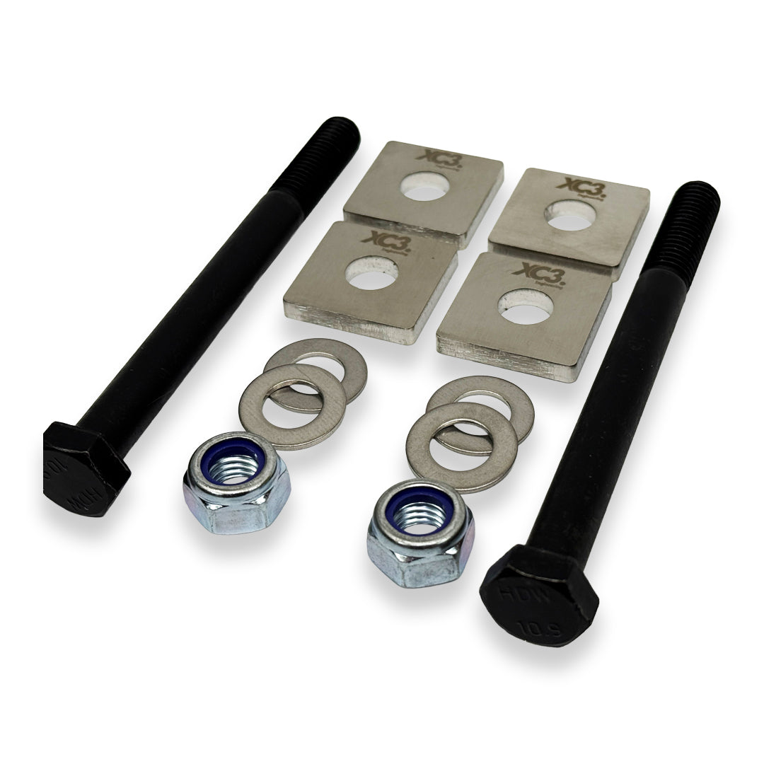 BMW M3 E92 rear toe lockout shims kit by XC3 Engineering, suspension and alignment component for precise rear toe adjustment.