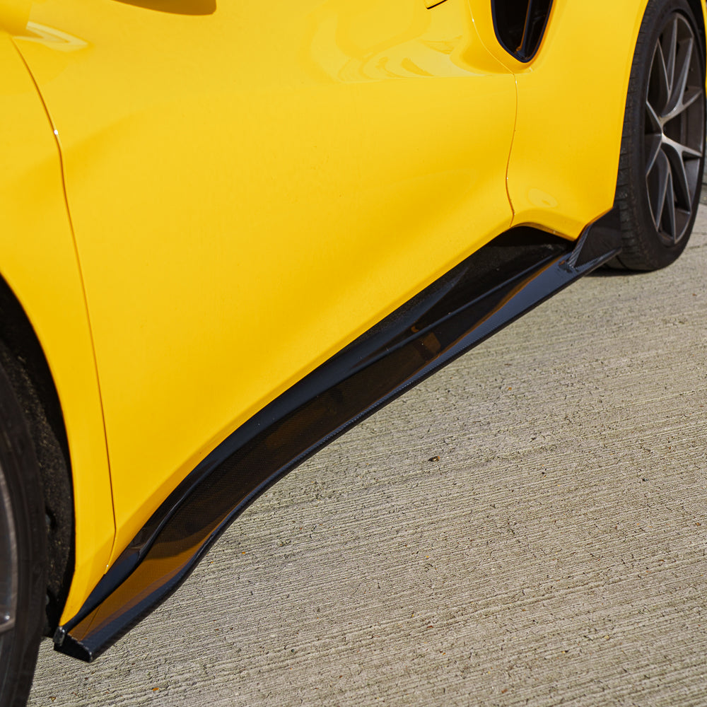 Yellow Lotus Emira 2022+ full carbon fibre kit by CT Design, showcasing lightweight, high-quality carbon components for the sports car.