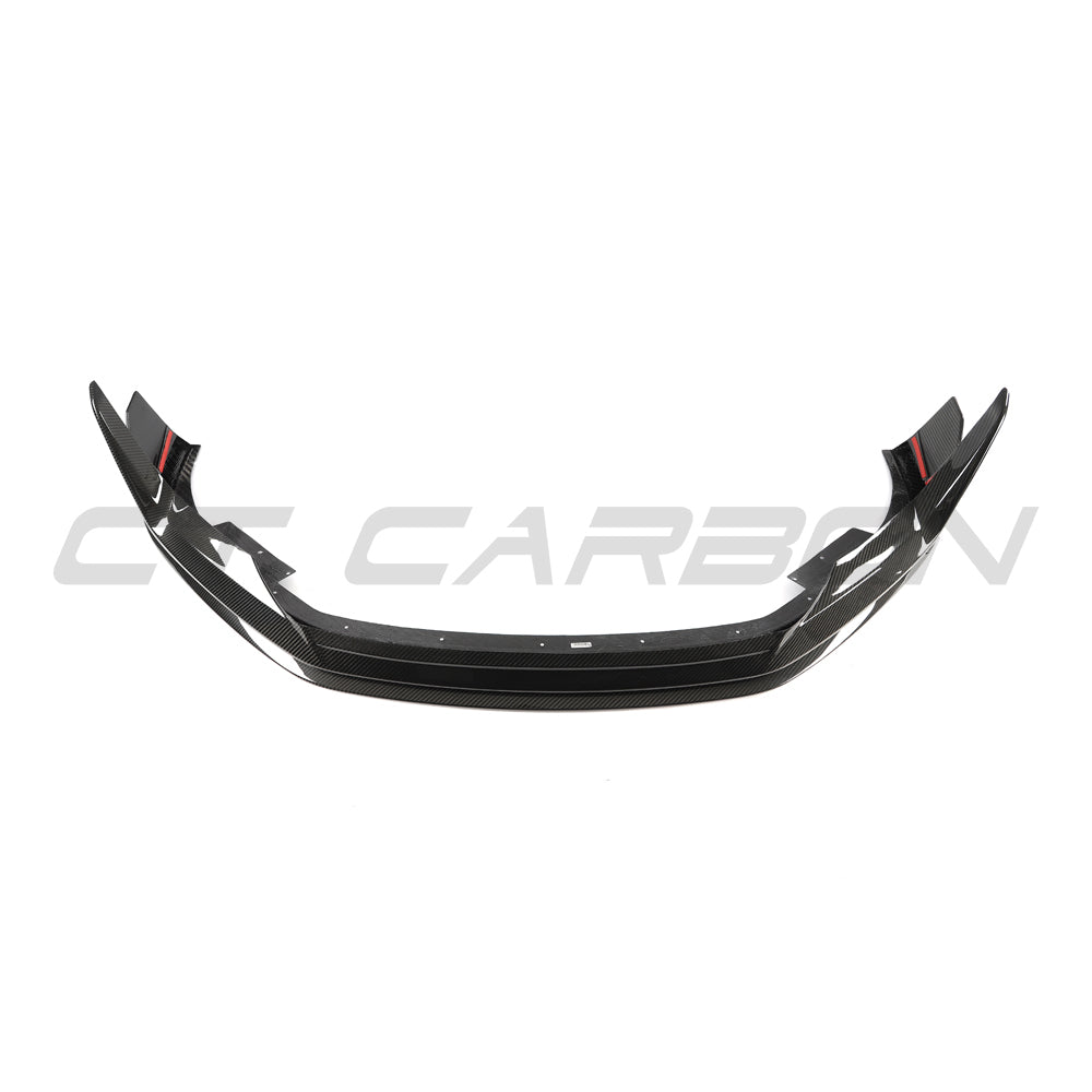 CT Carbon Audi R8 V10 Gen 2.5 carbon fiber splitter, lightweight aerodynamic car part with detailed weave design.
