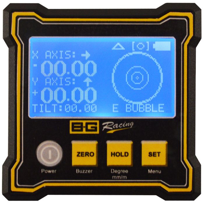BG Racing BGR304 digital dual axis angle gauge for camber and chassis setup