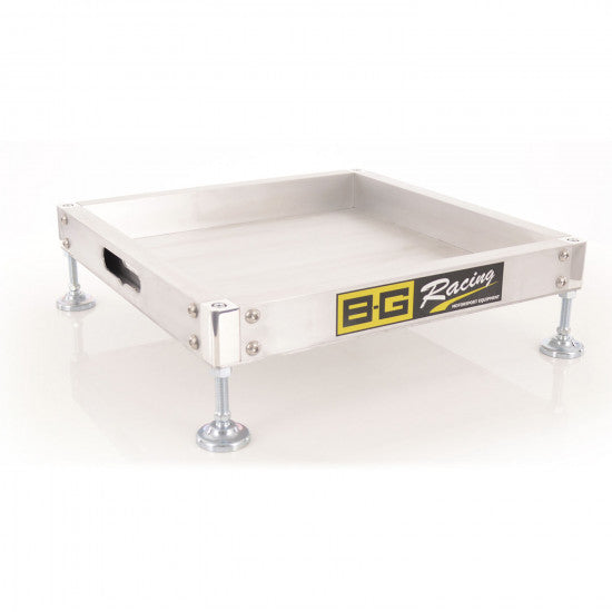 BG Racing BGR351 aluminium scale pad levelling tray with adjustable steel feet