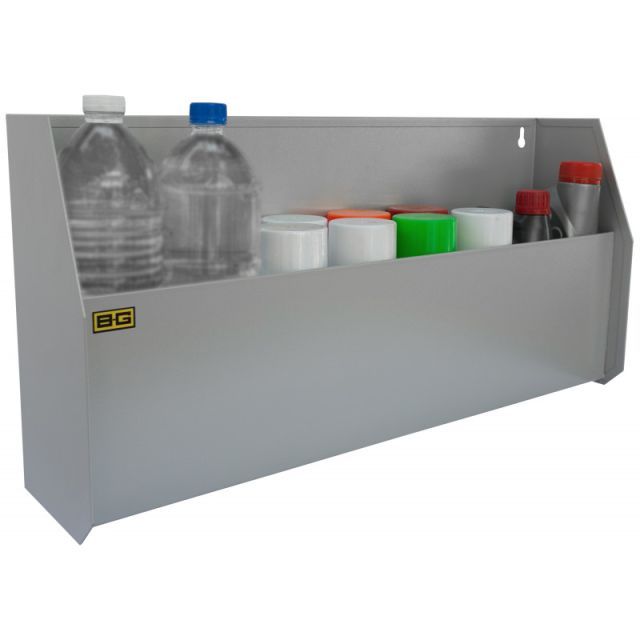 BG Racing powder coated two shelf fluid cabinet for workshop and paddock storage