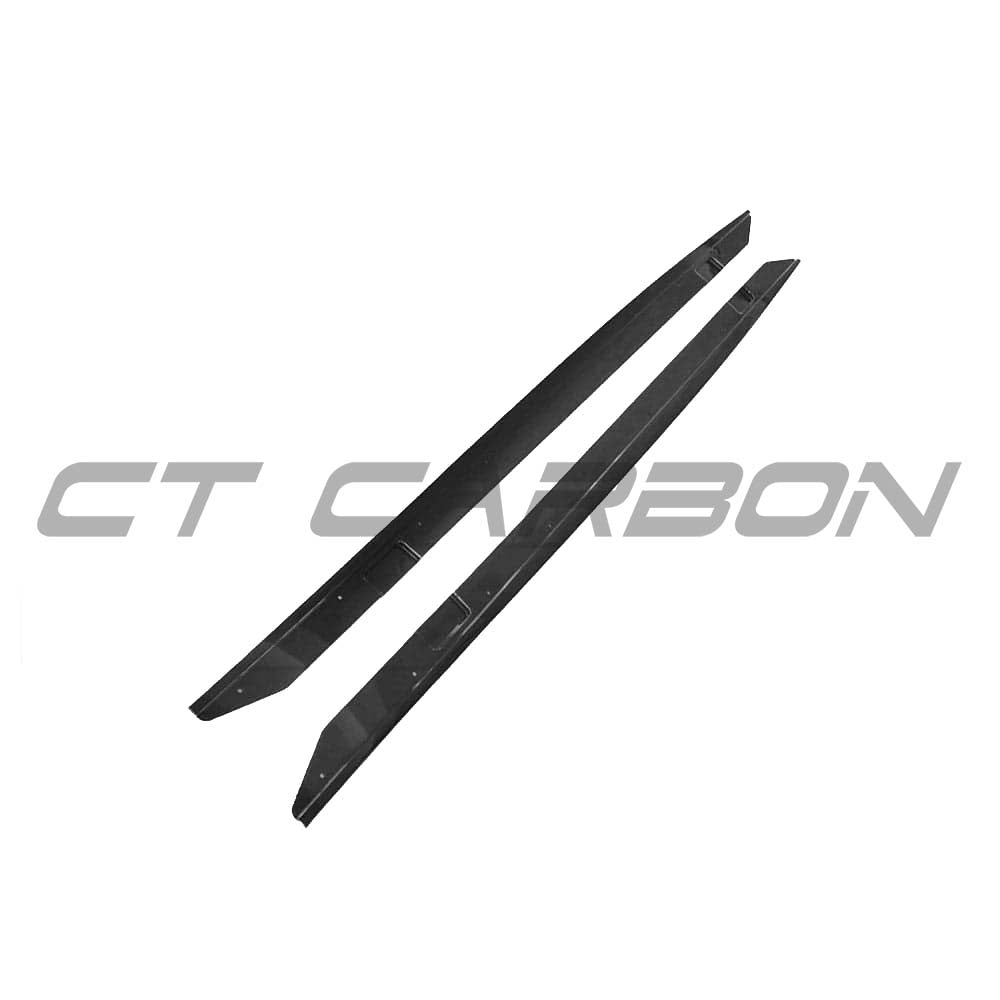 BMW 2 Series F22 gloss black full kit with dual exhaust by CT Carbon, featuring MP style design and detailed carbon fiber accents.