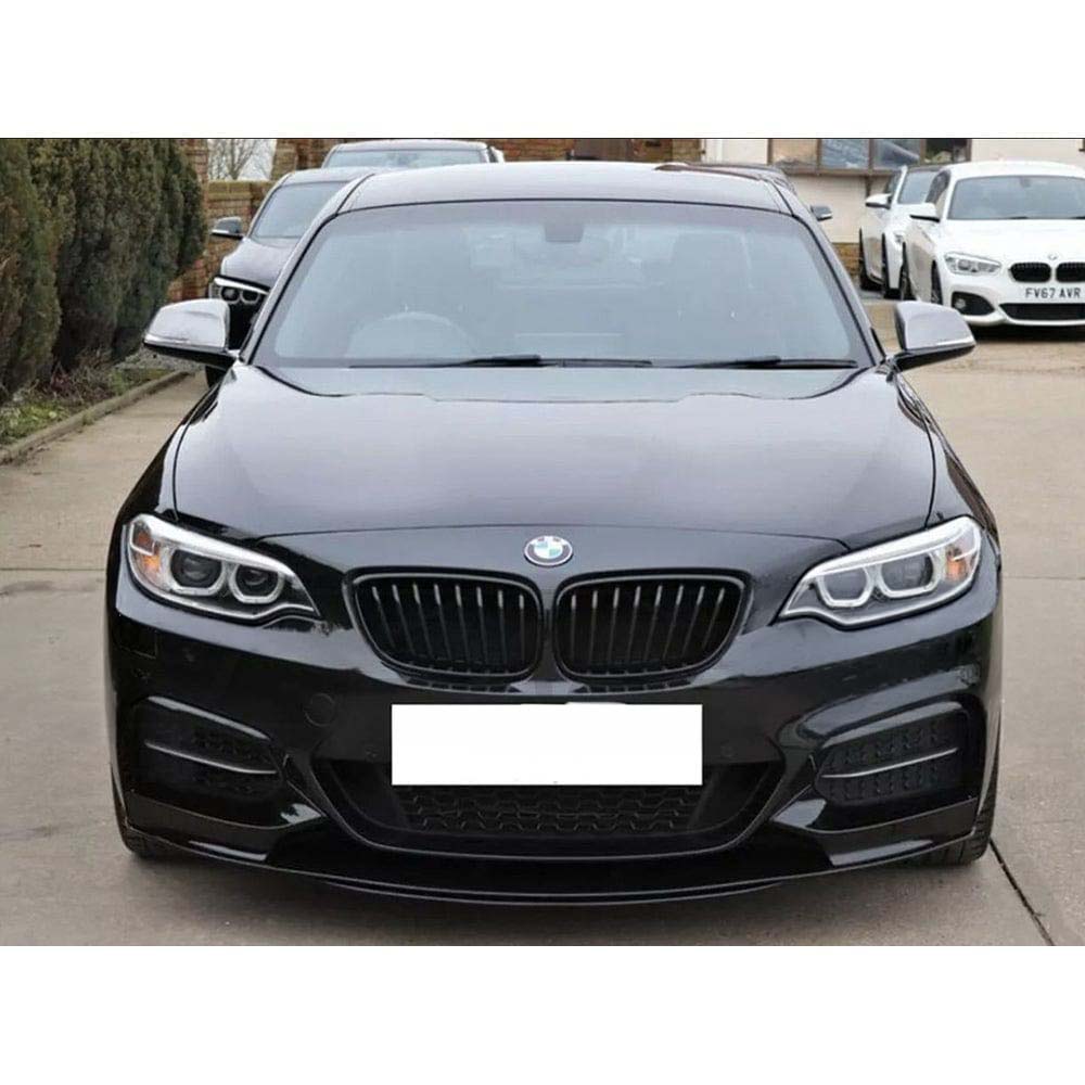 BMW 2 Series F22 GLOSS BLACK FULL KIT by CT Carbon featuring dual exhaust, including aerodynamic body accents and matte black finish.