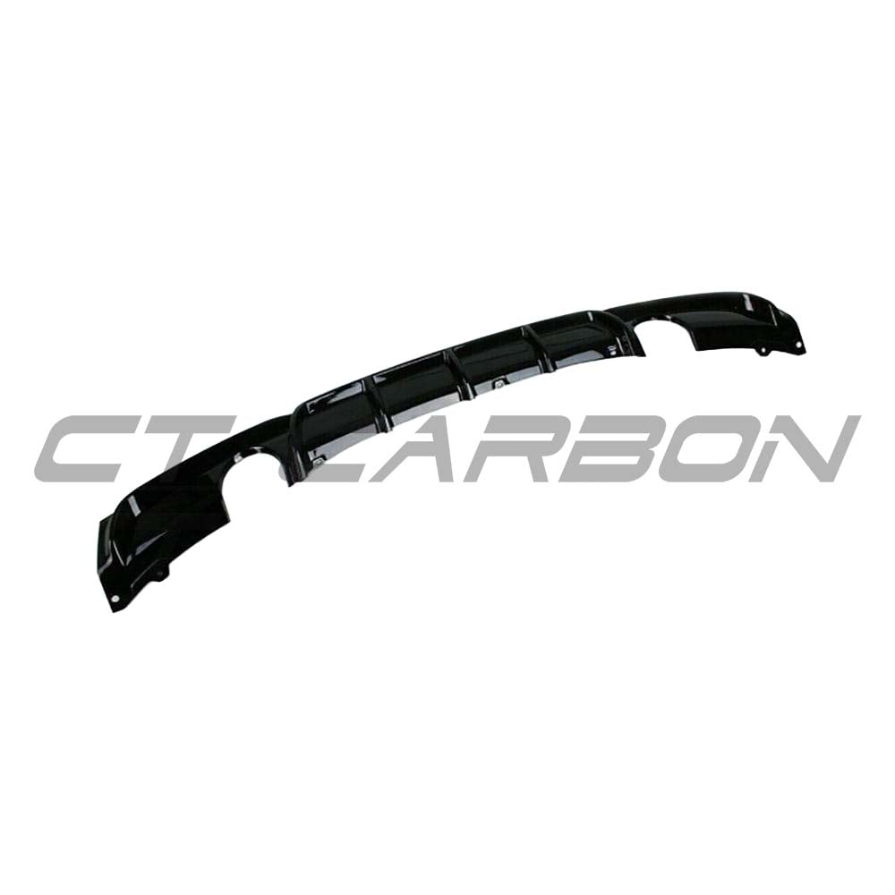 BMW 3 Series F30 gloss black full kit with dual exhaust from CT Carbon, featuring sleek black exterior and MP style design.
